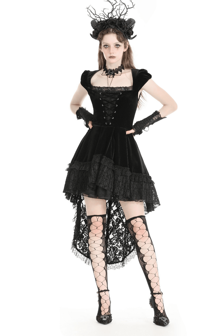 Exquisite Swallowtail Dress with Lace and Shell-Sleeves - image 1