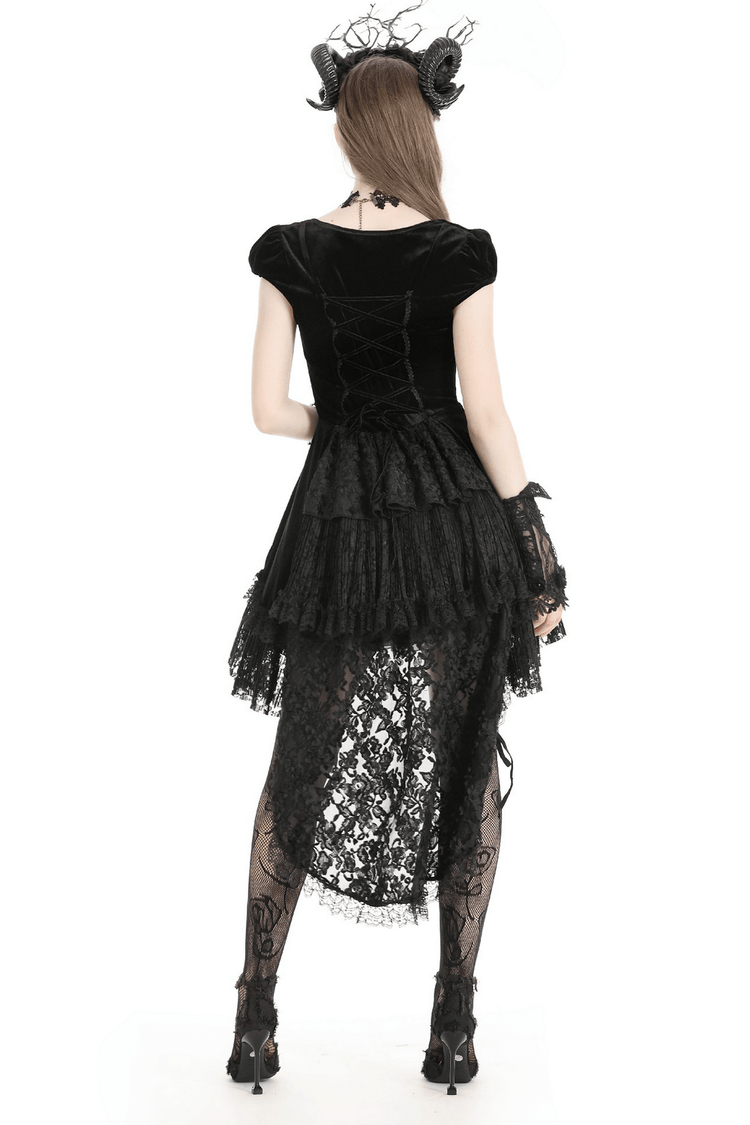 Exquisite Swallowtail Dress with Lace and Shell-Sleeves - image 2