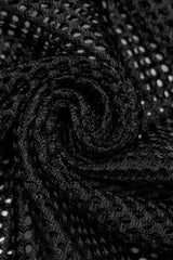 Black Sleeveless Irregular Hooded Mesh Eyelet Men's Punk Vest - Product - 7