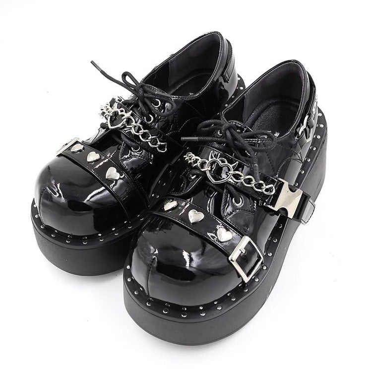 Devil Trap Gothic Punk Lolita Platforms 2 Colors - Black - 1