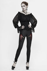 Black Gothic Laced Up Sexy Knit Leggings Womens Pants - Product - 5