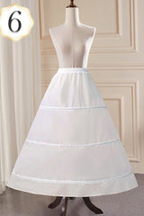 White Multi-Layered Hanayome Fishbone Sweet Lolita Long Petticoat - White(Version-6) - 7