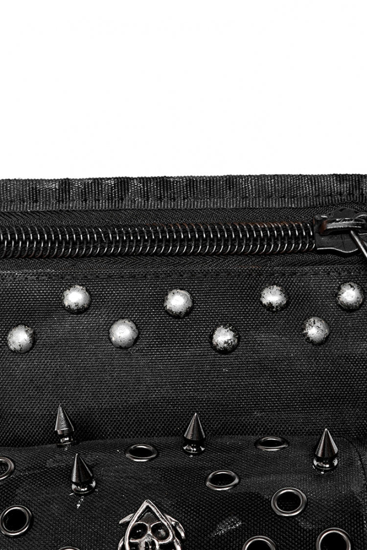 Black Adjustable Skull Rivets Men's Steampunk Waist Bag - Product - 8