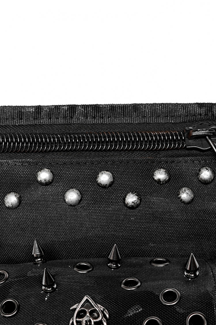 Black Adjustable Skull Rivets Men's Steampunk Waist Bag - Product - 8