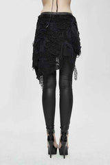 Black Fake Two Pieces Ripped Skirts Sexy Leggings Womens Pants - Product - 7