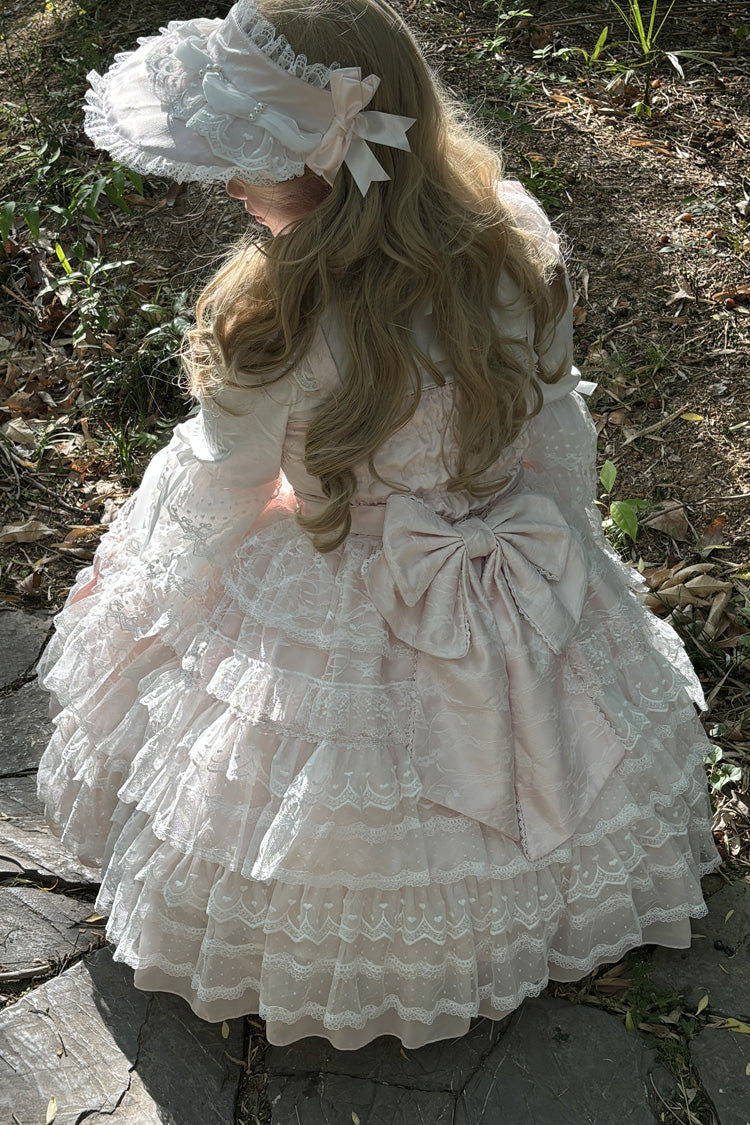 Pink [Dream Prologue] Doll Multi-Layered Bowknot Lace Sweet Princess Lolita Dress - Product - 6