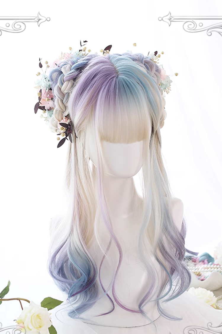 Multicolor Gradient Long Curly Sweet Lolita Wigs - Multi-Color - 1