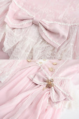 Pink Glass Castle Long Sleeves Bowknot Elegant Handsome Prince Ouji Fashion Lolita Coat - Product - 4