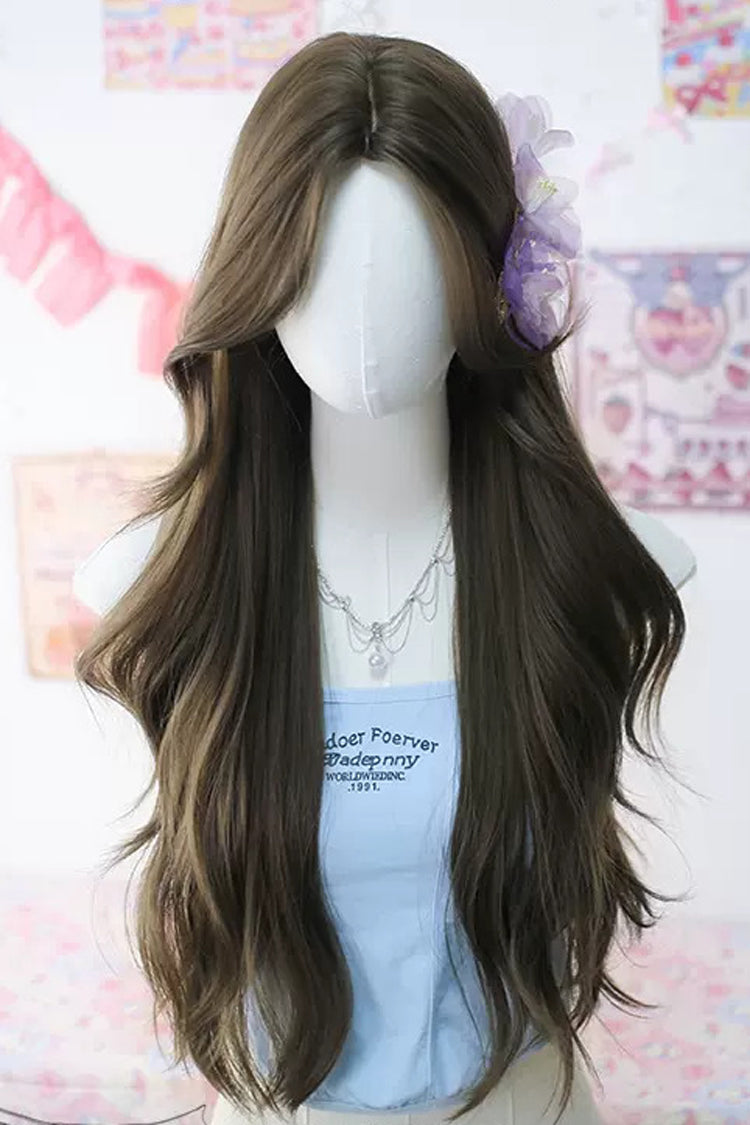 Brown Wavy Curly Sweet Lolita Long Wigs - Brown - 1