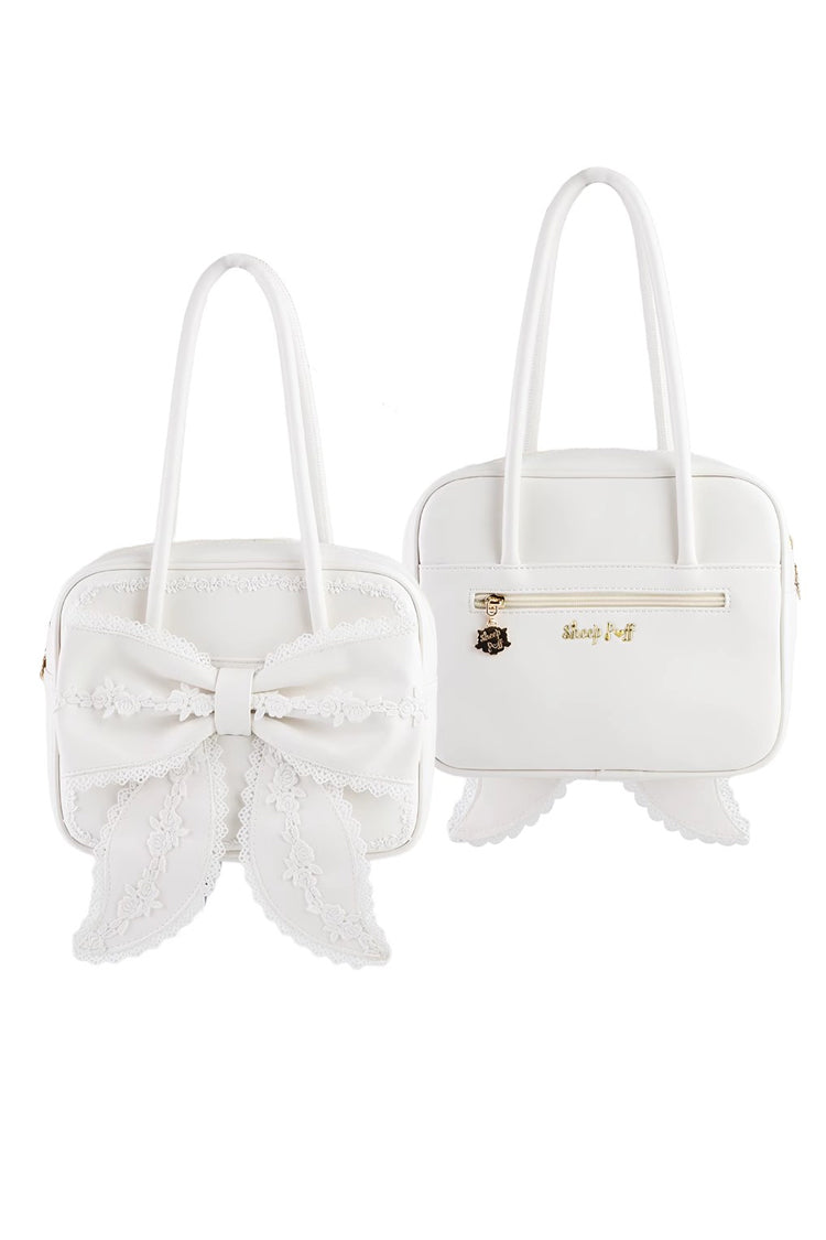 Sweet Bowknot Lace Zipper Japanese Lolita Handbag 3 Colors - Product - 9