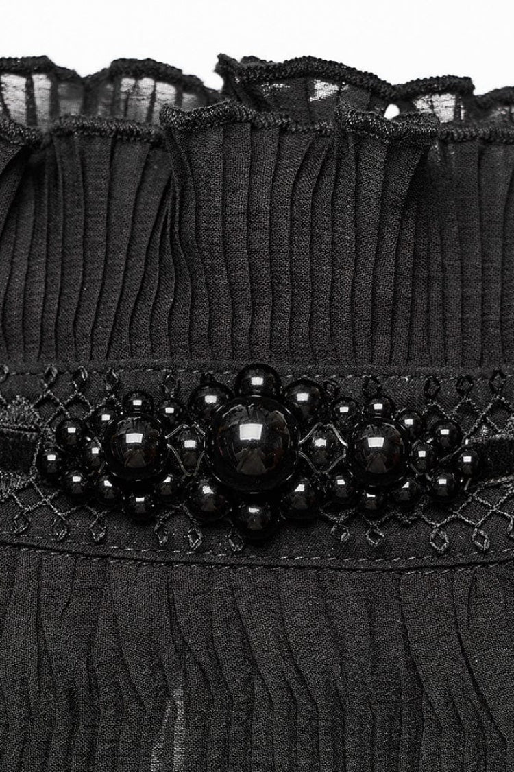 Black Long Puff Sleeves Lace Womens Gothic Blouse - Product - 7