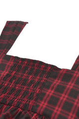 Red/Black Sleeveless Layered Plaid Ruched Women's Cake Dress Graduation Dress - Product - 15