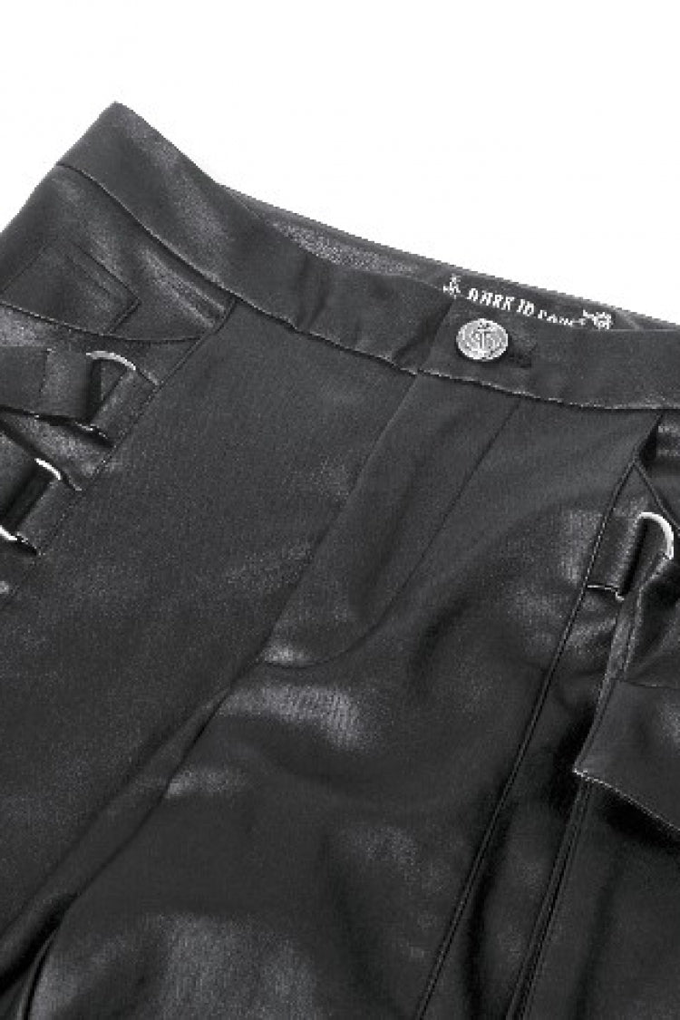 Black Asymmetric Studded Women's Punk Pants - Product - 15