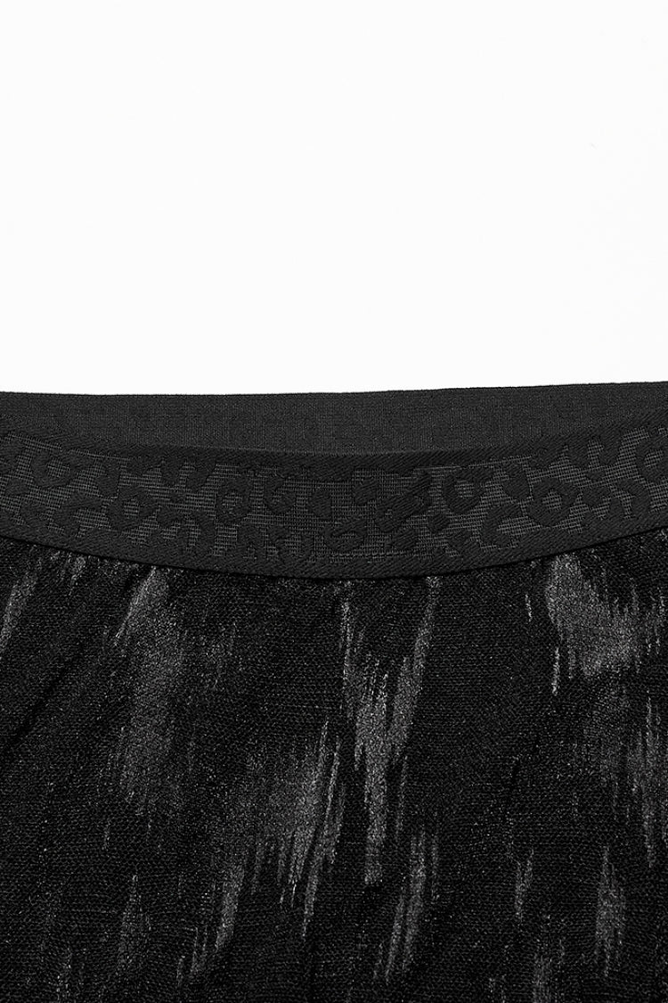 Black Python Print Mesh Women's Gothic Flared Pants - Product - 7