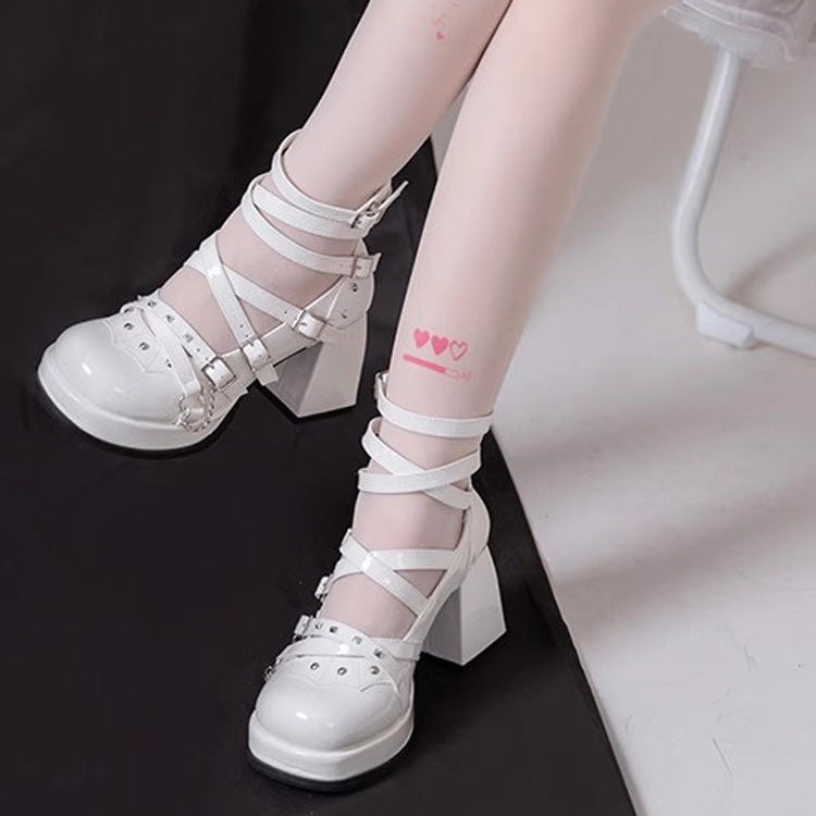 Gothic Punk Judgment Angel Patent Leather Lolita High Heels 2 Colors - Product - 6