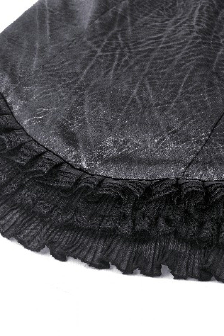 Black Sleeveless Cut-Out Lace Trim Side Lace-Up Women's Gothic Sexy Corset Top - Product - 20