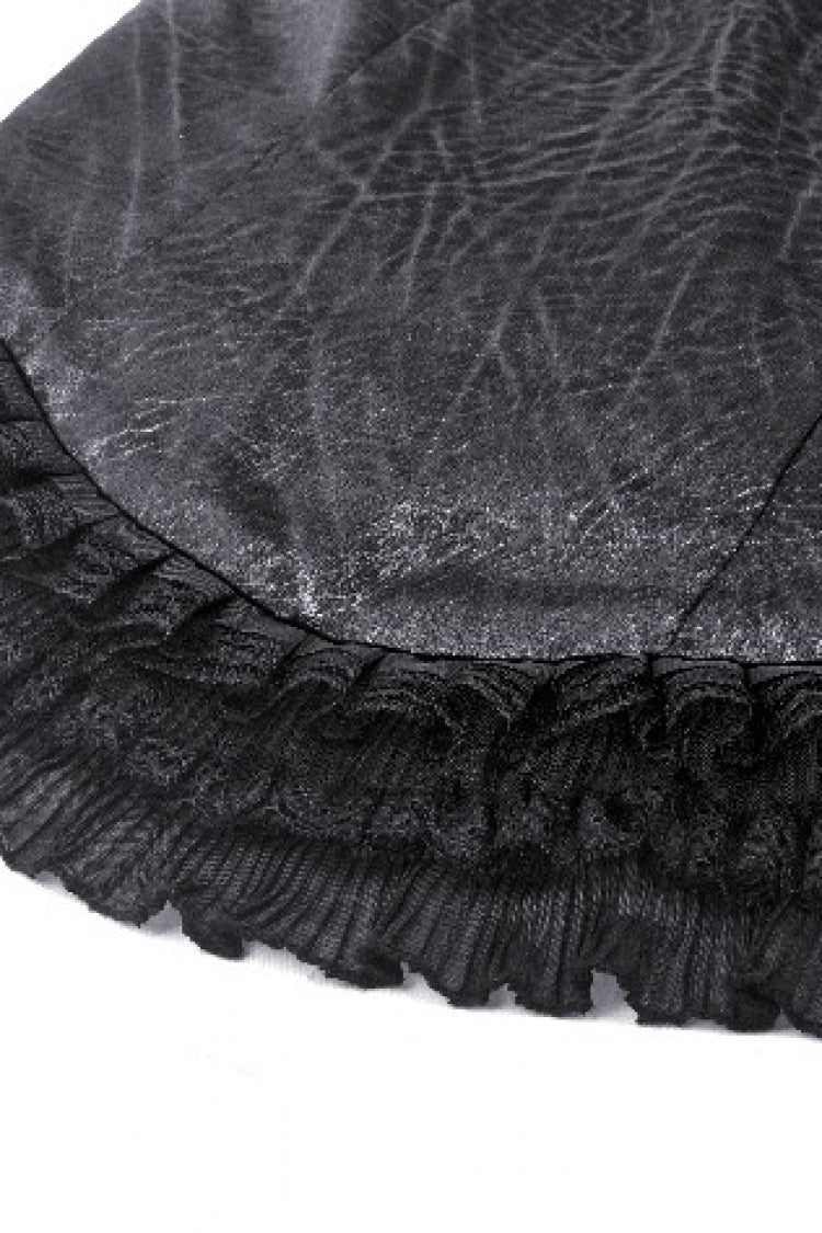 Black Sleeveless Cut-Out Lace Trim Side Lace-Up Women's Gothic Sexy Corset Top - Product - 20
