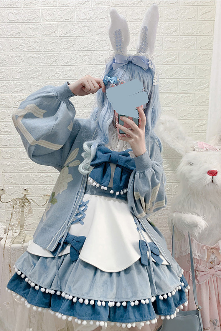 Multicolor Confession Function Series Bowknot Woolen Sweet Lolita JSK Dress 5 Colors - Product - 7
