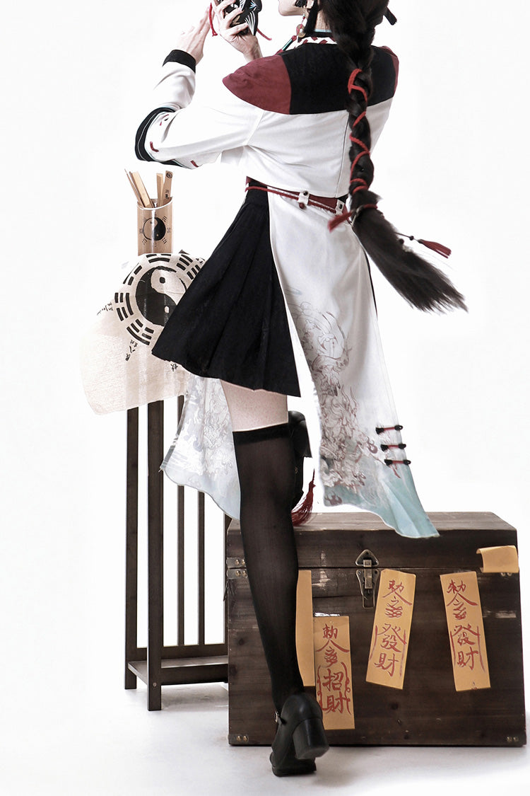 Multi-Color [Walking With The Demon] Print Asymmetric Gothic Chinese Style Ouji Lolita Skirt - Product - 18