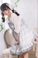 Grey Alice Bunny Ruffle Bowknot Sweet Princess Lolita Jsk Dress - Product - 3