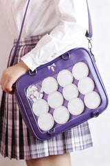 Purple Cartoon Cat Sweet Lolita Convertible Backpack/Crossbody Ita Bag - Product - 7