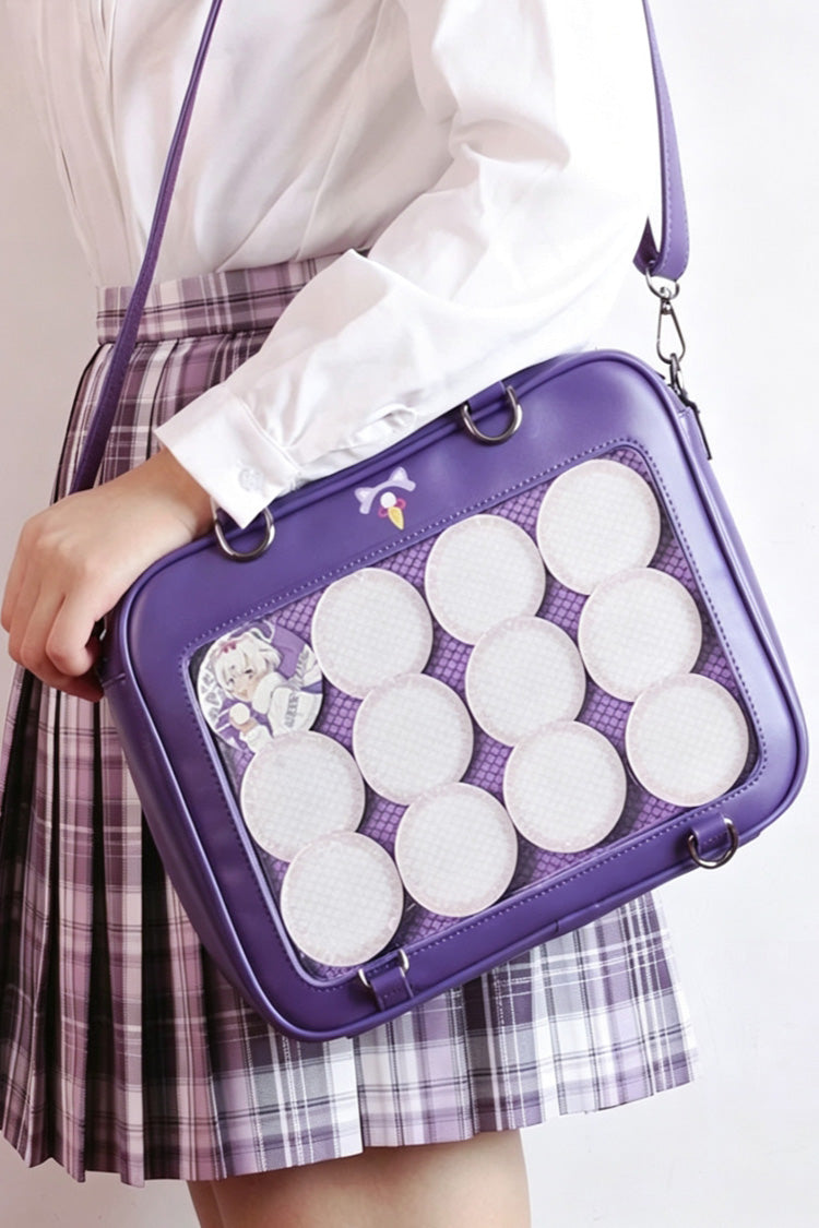 Purple Cartoon Cat Sweet Lolita Convertible Backpack/Crossbody Ita Bag - Product - 7