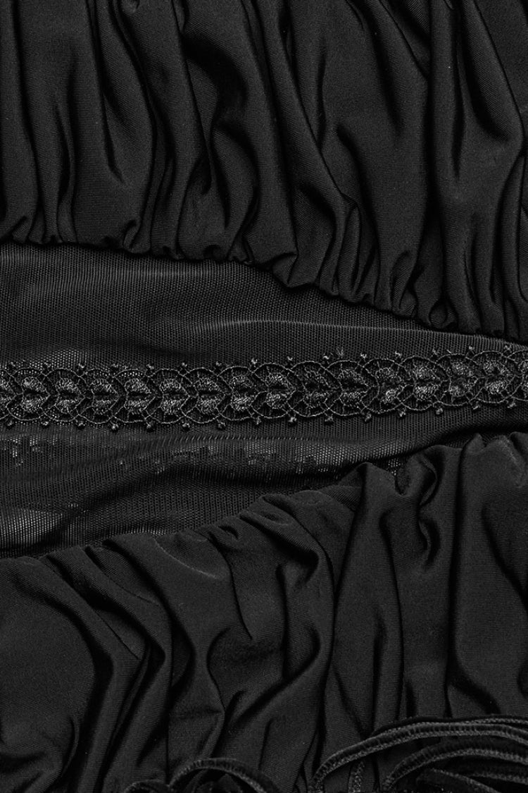 Black Lace Sheer Wrapped Hip Women's Gothic Skirt - Product - 8