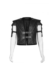 Black Multi-layer Stitching Men's Punk Vest - Product - 5