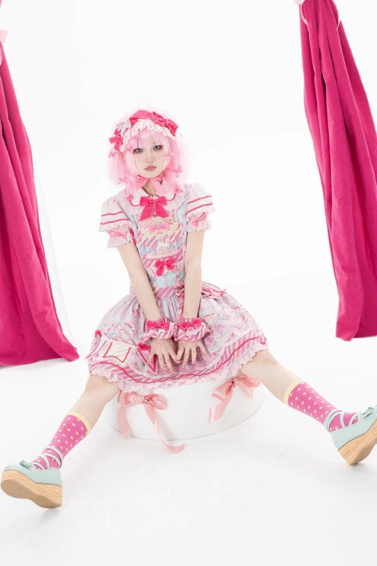 Candy Park プリント フリルリボン スウィートロリータ ストラップワンピース 2色 商品画像