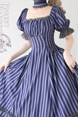 [Forest Basket] Print Short Sleeves Ruffle Lace Sweet Elegant Lolita Dress 6 Colors - Product - 11