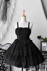 Bowknot Hollow Gothic Lolita Tiered JSK Dress 2 Colors - Product - 3