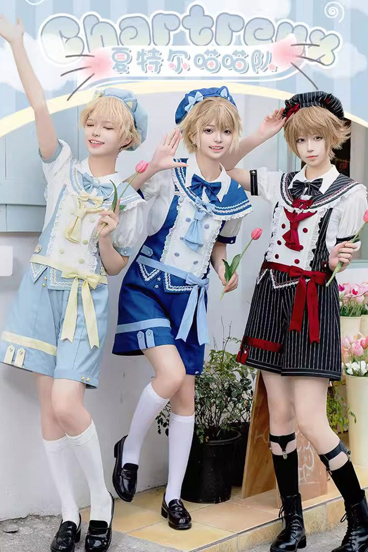 Chartres Meow Team Bowknot Ouji Fashion Cool Lolita Shorts Set 3 Colors - Product - 4
