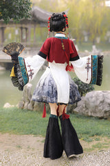 Multi-Color [Fox Trace Codex] Stand Collar Long Sleeves Printed Embroidered Classic Chinese Style Elegant Lolita Dress - Product - 3