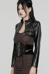 Black Skeleton Lace-Up Women's Punk Underbust Corset - Product - 2