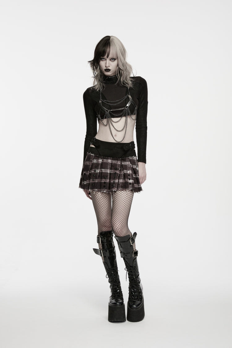 Black Chain-Decorated Women's Punk Luxurious Royal Tassel Body Harness - Product - 3