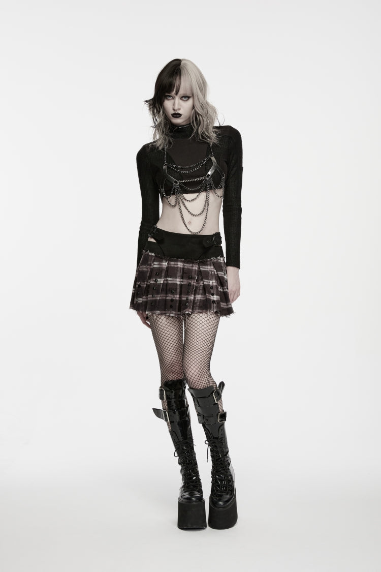 Black Chain-Decorated Women's Punk Luxurious Royal Tassel Body Harness - Product - 3