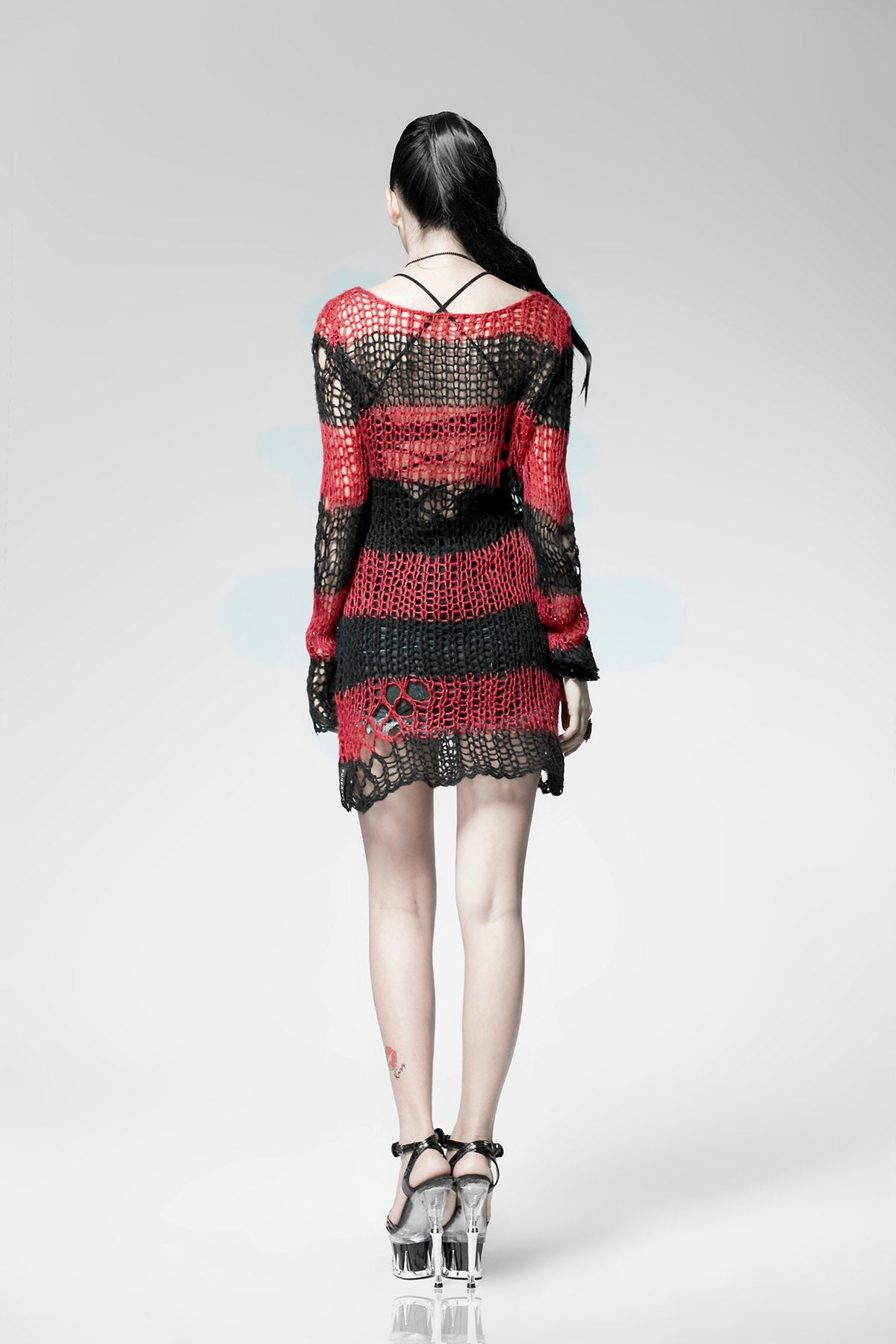 Round Collar Long Sleeves Print Ripped Women's Steampunk Sweater 3 Colors - Product - 14