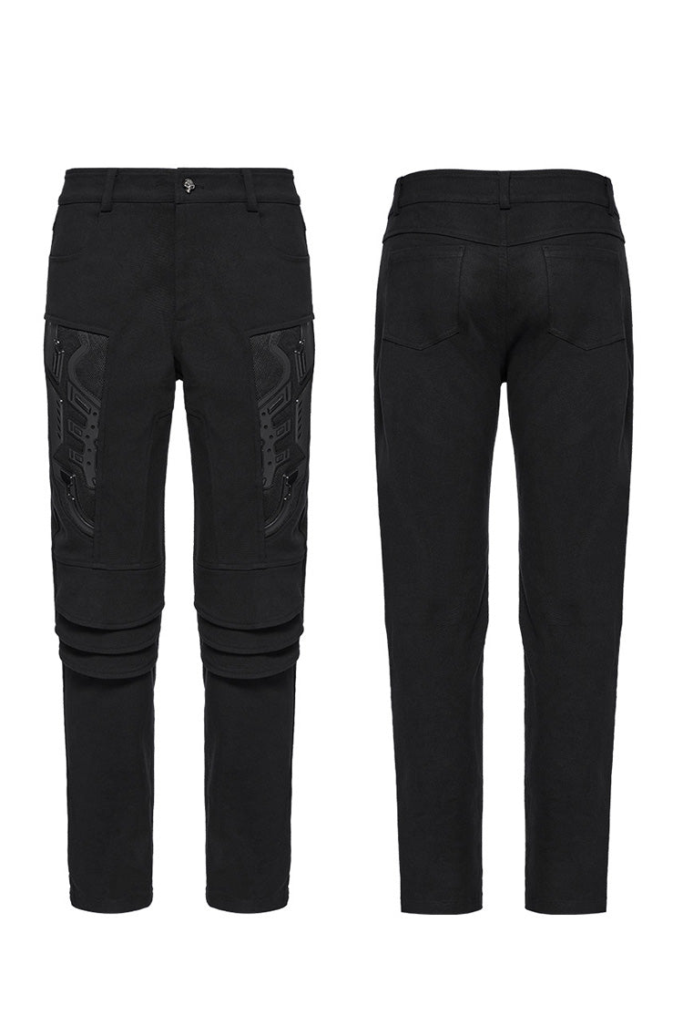Black 3D Amor Patch Stitching Men's Punk Pants - Product - 5