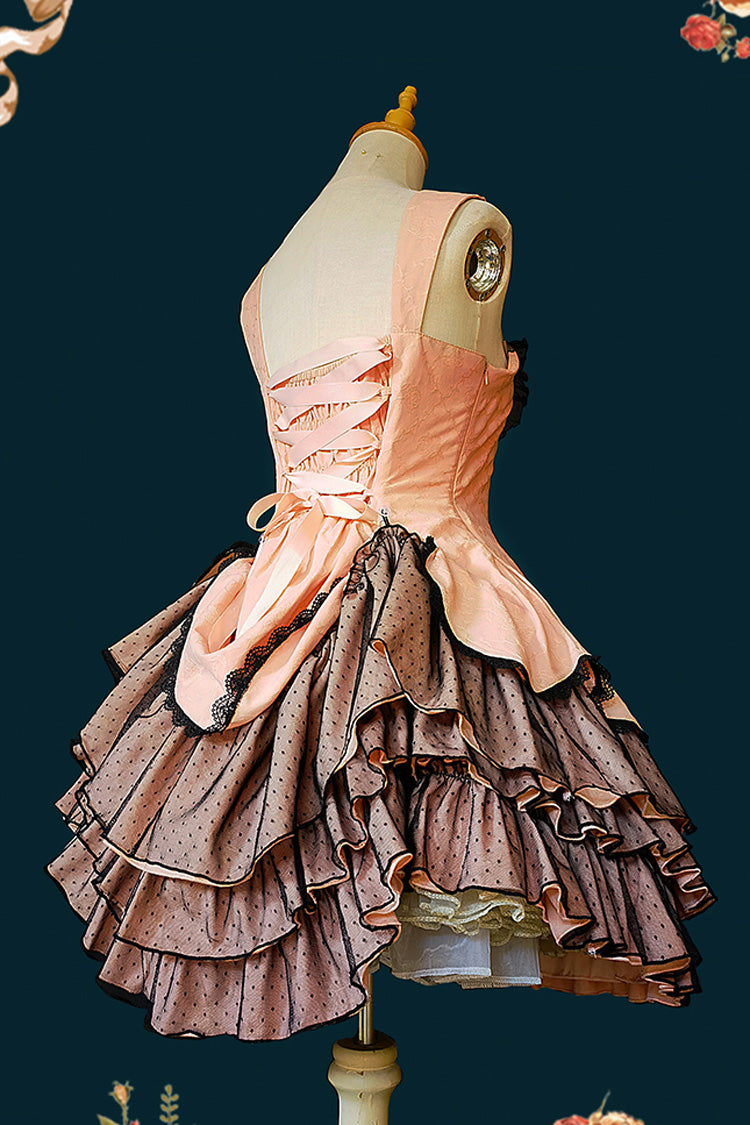 [Waltz] Triple-Layered Ruffle Stitching Lace Sweet Lolita Dress 2 Colors - Product - 3