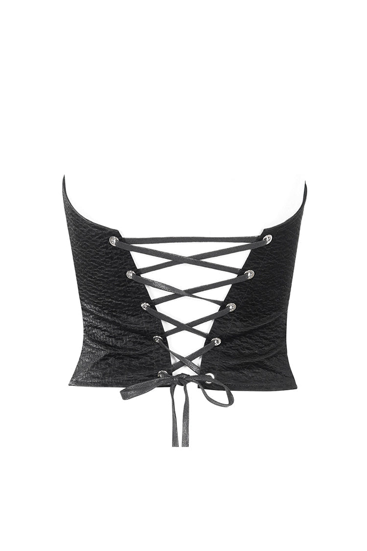 Black Lace Up Studded Overbust Women's Punk Corset - Product - 10