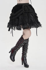 Black Multi-Layered  Tassels  Chain-Decorated Women's Gothic Skirt - Product - 10