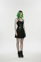 Black Lace-Up Slim Zippered Women's Punk Underbust Corset - Product - 4