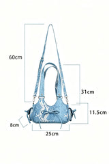 Y2K Bow Snake Print Sweet Lolita Hobo Crossbody & Shoulder Ita Bag 3 Colors - Product - 4