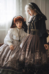 Demon Hunting Notes Print Ruffle Sweet Elegant Lolita Skirt 2 Colors - Product - 8