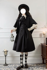 Black Night Raven Magic Metal buttons Gothic Lolita Dress - Black - 1