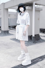College Lace-Up Sweet Jirai Kei Japanese Platforms Shoes 2 Colors - Product - 10