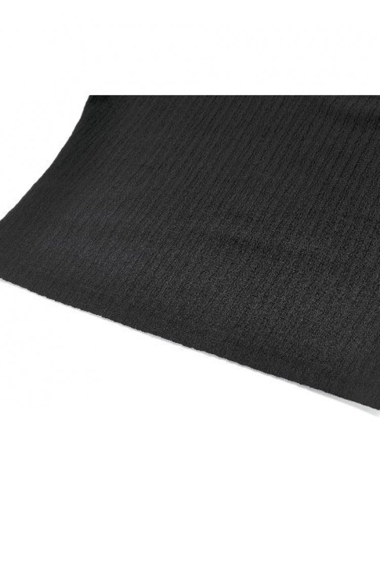 Black Cross Ruffled V Collar Irregular Split Long Trumpet Sleeves Women's Gothic Crop Top with Streamer - Product - 17