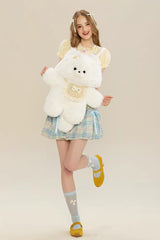 White Cute Samoyed Plush Toy Sweet Lolita Dog Backpack - Product - 6