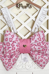 Pink Polka Dot Print Bowknot Shaped Sweet Lolita Backpack - Product - 4