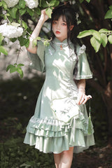 Green Han Element Chinese Style Cheongsam Sweet Lolita Dress - Product - 5